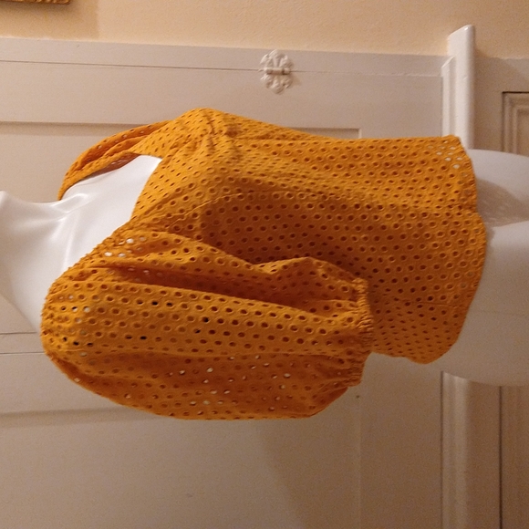 H&M mustard short top Sz S - Picture 3 of 8